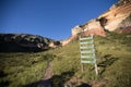 Hiking trail in mountains at Golden Gate