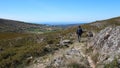 Hiker on trail in Arouca geopark