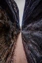 Hiking Trail in a Narrow Slot Canyon