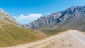 Hiking trail near the village of Sotres, at the National Park of Picos de Europa, Asturias, Spain. Royalty Free Stock Photo