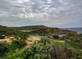 Stunning landscape of Maltese nature Qarraba between Gnejna bay and Ghajn tuffieha bay Riviera, Ta Lippija, Mgarr, Malta