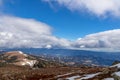 Hiking trail with panoramic view on the alpine pasture of the Saualpe, Lavanttal Alps, Carinthia, Austria, Europe.