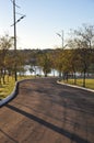 Hiking trail in the park Royalty Free Stock Photo