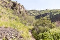 The hiking trail passes near the river Tabor, in the Galilee, near the Afula city, in northern Israel Royalty Free Stock Photo