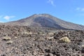 Hiking trail with Pico Viejo Volcano Mountain near the big famous volcano Pico del Teide in Tenerife, Europe Royalty Free Stock Photo