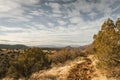 Hiking trail at the popular Airport Mesa loop hike in Sedona Arizona USA southwest during the day with beautiful clouds in the sky Royalty Free Stock Photo