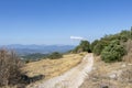 Hiking trail in the region of Mont Ventoux mountain and Dentelles de Montmirail chain of mountains Royalty Free Stock Photo
