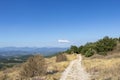 Hiking trail in the region of Mont Ventoux mountain and Dentelles de Montmirail chain of mountains Royalty Free Stock Photo