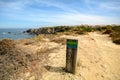 Hiking trail Rota Vicentina from Odeceixe to Zambujeira do Mar through Alentejo landscape, Portugal