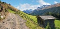 Hiking trail at sertig valley near davos