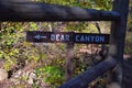 Hiking Trail Sign Bear Canyon Trail by Timpanogos, Wasatch Range Rocky Mountains, Utah. Royalty Free Stock Photo