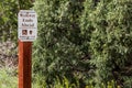 Hiking trail sign at garden of the gods colorado springs rocky mountains Royalty Free Stock Photo