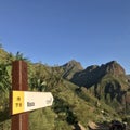 Hiking trail sign Masca. TF-59 road