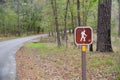 Hiking trail sign in Piney Woods, Texas Royalty Free Stock Photo