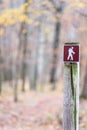 Hiking trail sign on post Royalty Free Stock Photo