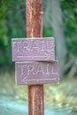 Hiking trail sign on a post in Provo Utah Royalty Free Stock Photo