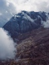 Hiking trail to Mount Marmolada in the Dolomites, Italy