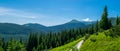 Hiking trail to mountains, panorama