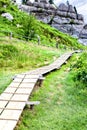Hiking trail to the mountains for tourists Royalty Free Stock Photo