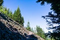 Hiking trail to the top of Black Butte, close to Shasta Mountain, Siskiyou County, Northern California Royalty Free Stock Photo