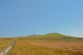 Path towards cap blanc nez along the fields on the cliffs on the French Northe sea coast, Royalty Free Stock Photo