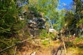 Hiking trail in Zittau Mountains Royalty Free Stock Photo