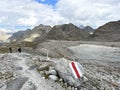 Hiking trails or mountaineering routes of the Silvretta Alps mountain range and in the Swiss Alps massif, Davos