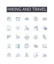 Hiking and travel line icons collection. Encryption, Privacy, Security, Confidentiality, Access, Integrity