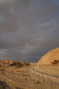 Hiking in twilight near Eilat, South Israel