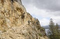 Hiking up a Rocky trail in the Mountains Royalty Free Stock Photo