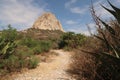 Hiking up to the famous Pena de Bernal, a famous monolith of massive rock in San Sebastian Bernal, Queretaro, Mexico