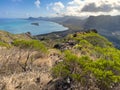 Hiking views of Le Morne Brabant Mountain, UNESCO World Heritage Site basaltic mountain with a summit of 556 metres, Mauritius