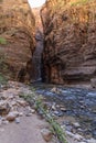 Hiking the Virgin Narrows, Zion National Park Royalty Free Stock Photo