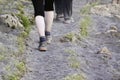 Hiking in volcanic ash Royalty Free Stock Photo