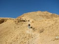 Hiking in Wadi Zeelim. Judean Desert Royalty Free Stock Photo