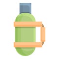 Hiking water bottle icon, cartoon style