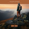 Hiking web page, low poly, beautiful design, usability, modern and muted colors, Inter, AI Generated