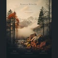 Hiking web page, low poly, beautiful design, usability, modern and muted colors, Inter, AI Generated