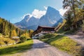 Hiking at Wilder Kaiser Mountains in the Austrian region of Tirol, Tyrol Austria Royalty Free Stock Photo