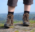 Hiking woman with boots Royalty Free Stock Photo