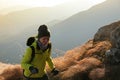 hiking woman in mountains