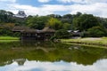 Hikone Castle and garden Royalty Free Stock Photo