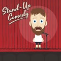 Hilarious guy stand up comedian cartoon Royalty Free Stock Photo