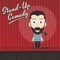 Hilarious guy stand up comedian cartoon Royalty Free Stock Photo