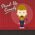 Hilarious guy stand up comedian cartoon Royalty Free Stock Photo