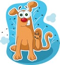 Funny Dog Scratching Fleas Vector Cartoon Royalty Free Stock Photo