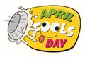 Hilarious Pieing April Fools' Day Sign, Vector Illustration