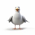 Hilarious Seagull: A Lively And Creative 3d Rendered Bird