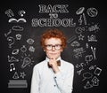 ÃÂ¡hild pupil thinking on Back to school background