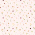 ÃÂ¡hildren`s watercolor seamless pattern. Floral and colorful polka dot background. Design of flowers, leaves, circles and Royalty Free Stock Photo